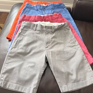 Set of 4 - Crewcuts Boys Chino Cotton Flat Front Shorts - Size 16